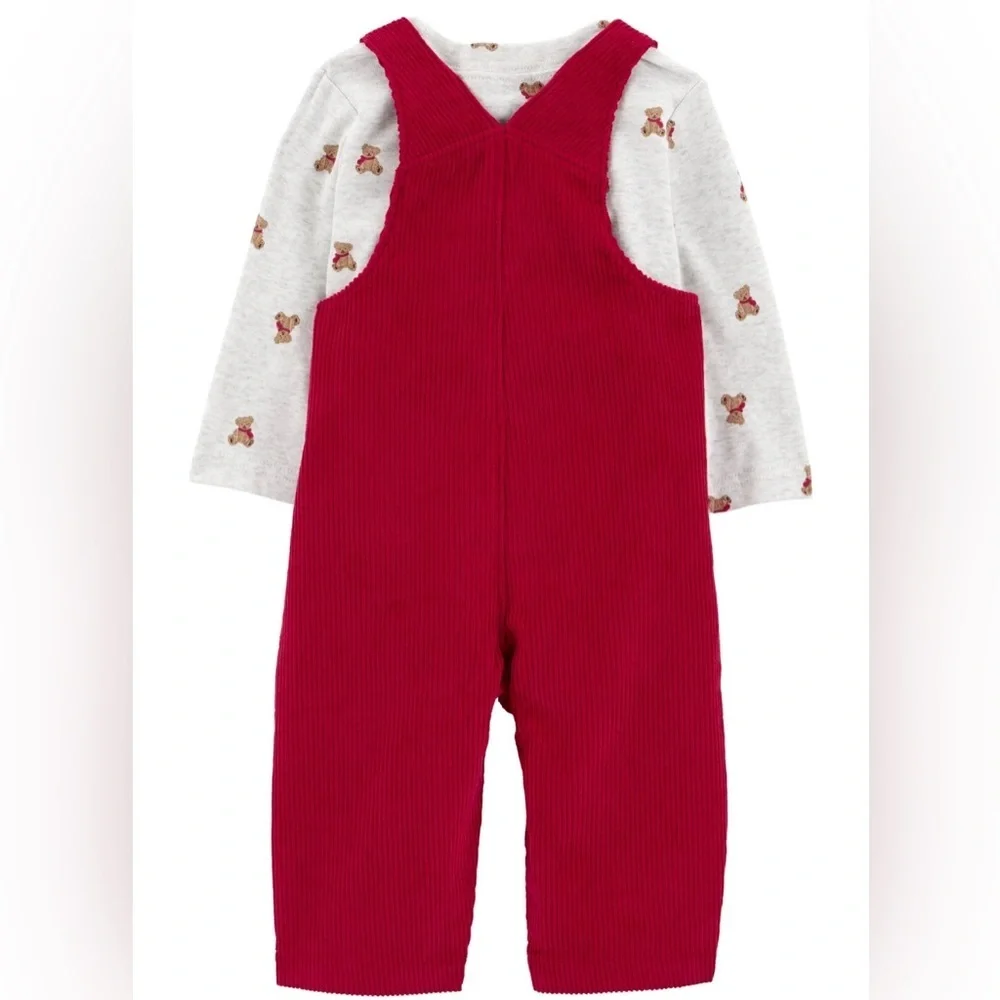 Carter's Vibrant Red Boys Overalls Set 2 Piece 6-9 Months